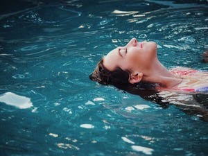 Girl floating in water